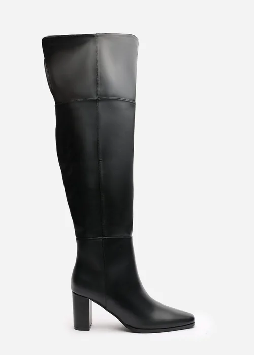 Where's That From Xenia Black PU Over The Knee Boots - 6 Image 1