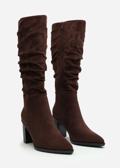 Where's That From Primrose Dark Brown Suede Block Heel Boots - Size 3 Image 3