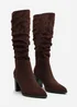 Where's That From Primrose Dark Brown Suede Block Heel Boots - Size 3 Image 3