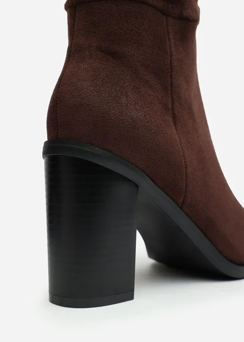 Where's That From Primrose Dark Brown Suede Block Heel Boots - Size 3 Image 4
