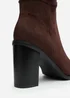 Where's That From Primrose Dark Brown Suede Block Heel Boots - Size 3 Image 4