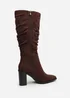 Where's That From Primrose Dark Brown Suede Block Heel Boots - Size 3 Image 5