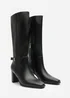 Where's That From Tamsin Black PU Knee High Boots - Size 6 Image 4