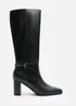 Where's That From Tamsin Black PU Knee High Boots - Size 6 Image 2