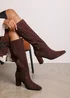 Where's That From Tamsin Brown PU Knee High Boots - Size 8 Image 6