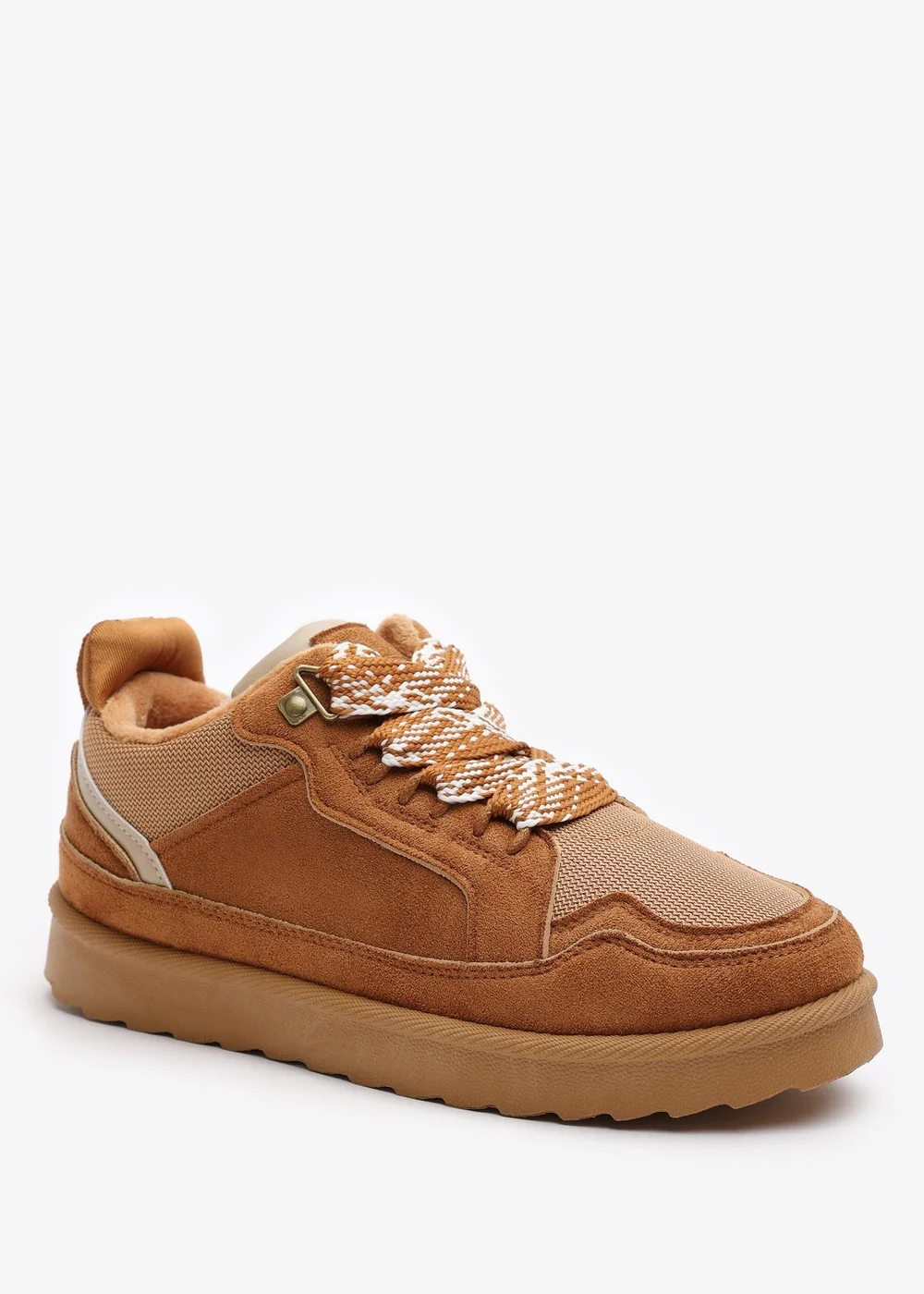 Where's That From Elara Chestnut Faux Suede Lace-Up Trainers - 5 Image 3
