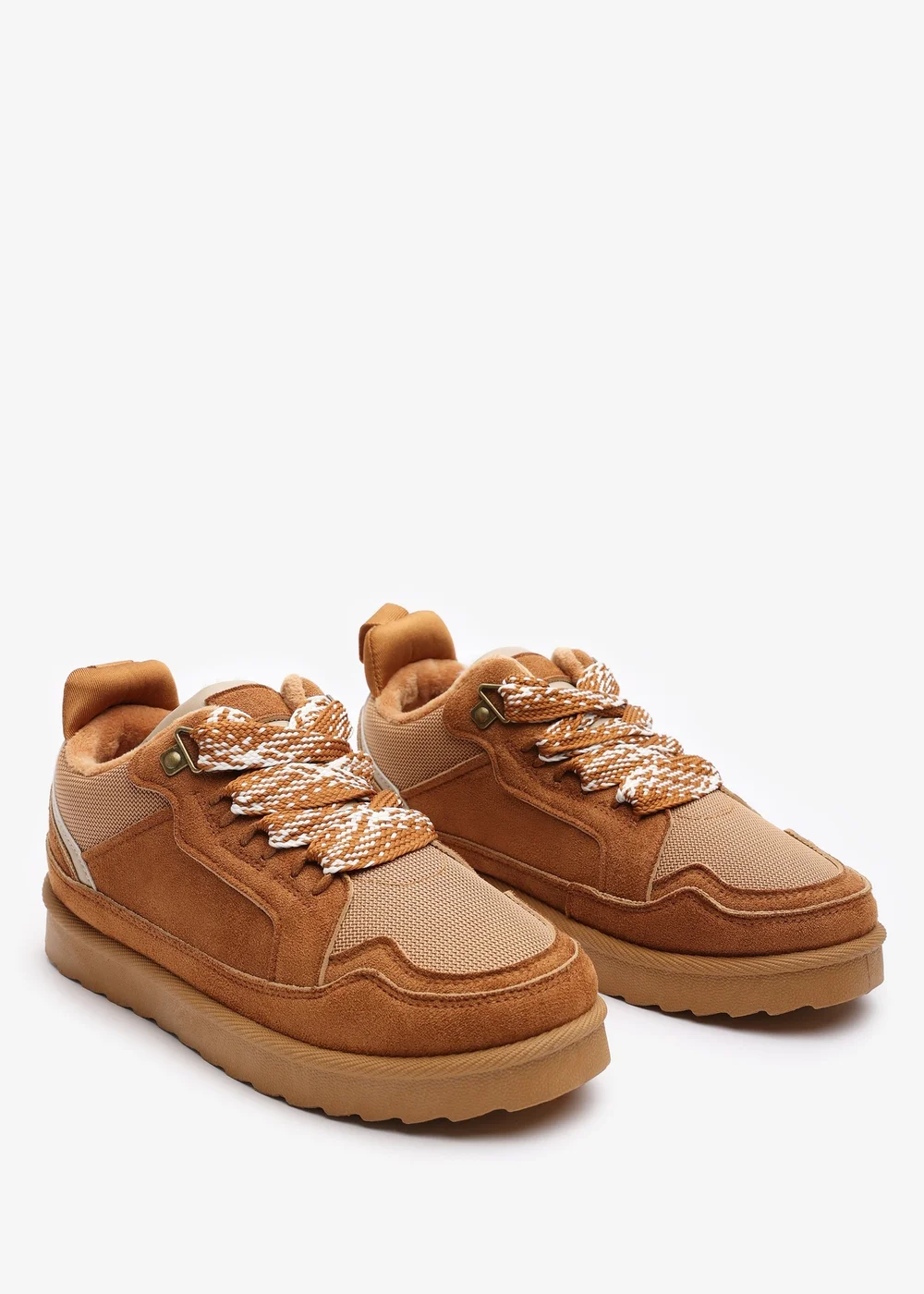 Where's That From Elara Chestnut Faux Suede Lace-Up Trainers - 5 Image 4