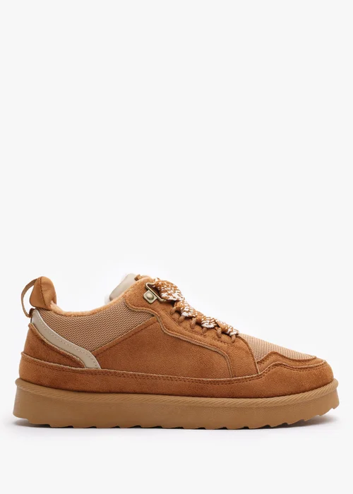 Where's That From Elara Chestnut Faux Suede Lace-Up Trainers - 5 Image 1