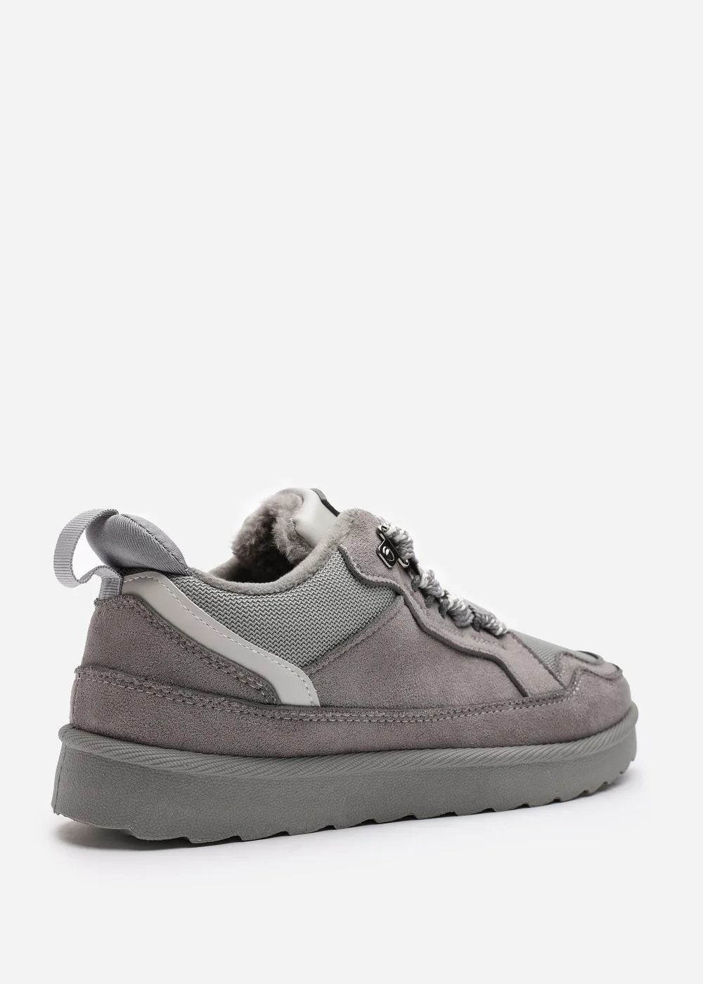 Where's That From Elara Grey Faux Suede Lace-Up Trainers - 3 Image 5