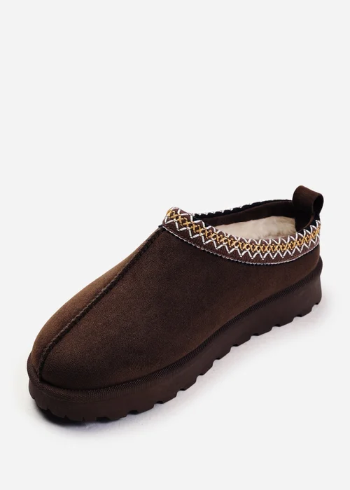 Where's That From Pine Brown Suede Faux Fur Mini Boots - Size 4 Image 3