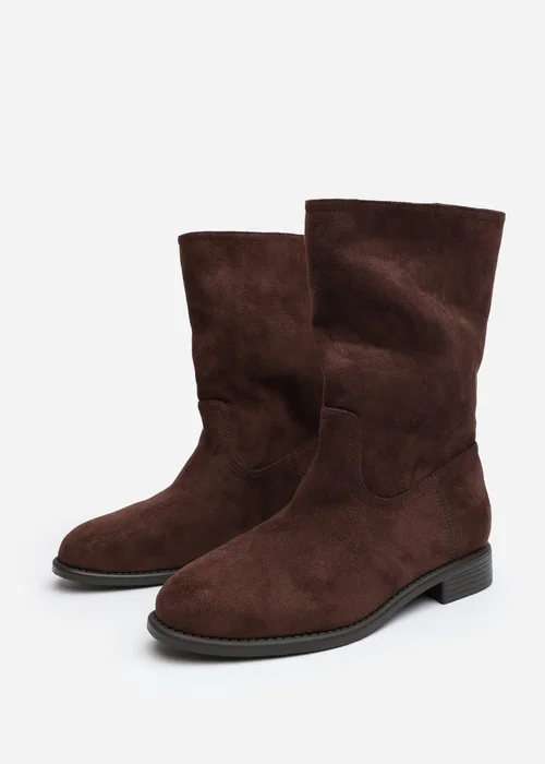Where's That From Colette Dark Brown Suede Mid Calf Boots - Size 8 Image 3