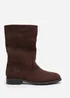 Where's That From Colette Dark Brown Suede Mid Calf Boots - Size 8 Image 2