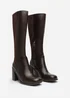 Where's That From Zhuri Wide-Fit Brown PU Knee High Boots - Size 4 Image 3
