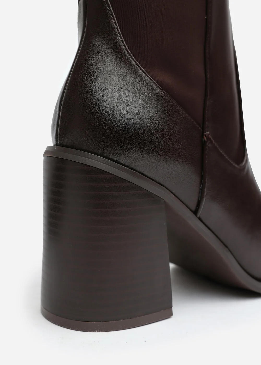 Where's That From Zhuri Wide-Fit Brown PU Knee High Boots - 7 Image 4