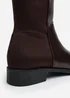 Where's That From Diem Dark Brown PU Over Knee Boots - Size 4 Image 4