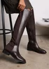 Where's That From Diem Dark Brown PU Over Knee Boots - Size 4 Image 1