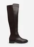 Where's That From Diem Dark Brown PU Over Knee Boots - Size 4 Image 2