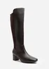 Where's That From Beau Dark Brown PU Knee High Boots - Size 7 Image 3