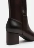 Where's That From Beau Dark Brown PU Knee High Boots - Size 7 Image 5