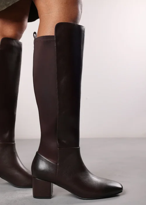 Where's That From Beau Dark Brown PU Knee High Boots - 7 Image 6