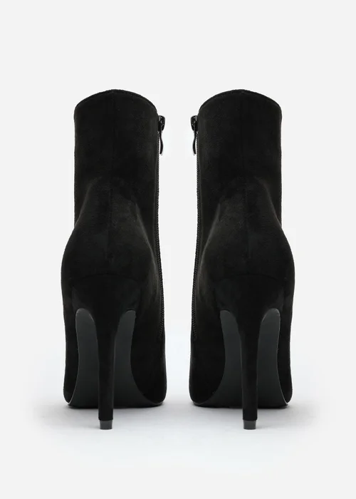 Where's That From Jemima Black Suede Stiletto Ankle Boots - Size 5 Image 4