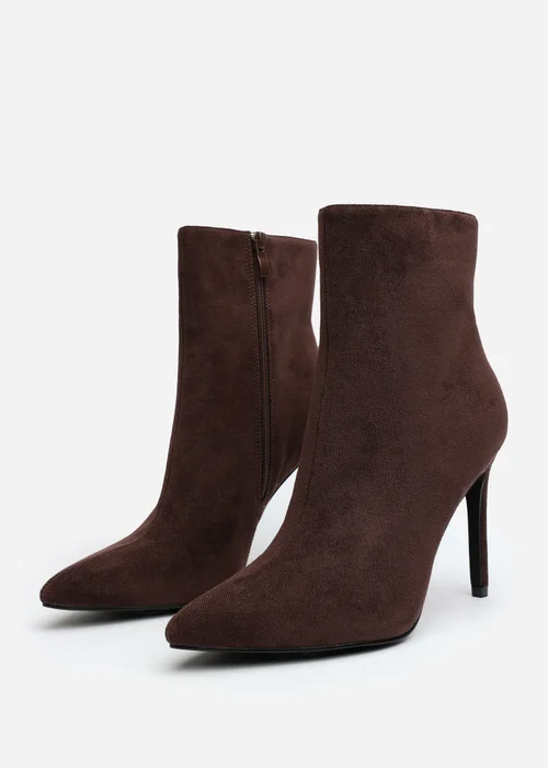 Where's That From Jemima Dark Brown Suede Stiletto Ankle Boots - Size 8 Image 3