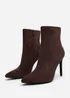 Where's That From Jemima Dark Brown Suede Stiletto Ankle Boots - Size 8 Image 3
