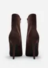 Where's That From Jemima Dark Brown Suede Stiletto Ankle Boots - Size 8 Image 4