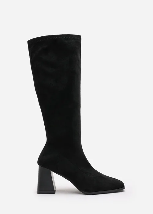 Where's That From Whitney Black Suede Stretch Calf Block Heel Boots - Size 3 Image 2