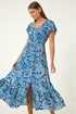 Roman Navy Paisley Print Crinkle Maxi Dress - 18 Image 1