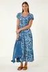 Roman Navy Paisley Print Crinkle Maxi Dress - 18 Image 2