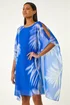 Roman Blue Watercolour Fern Chiffon Dress - 18 Image 1