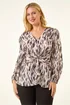 Roman Ivory Petite Abstract Twist Front Top - Size 16 Image 1