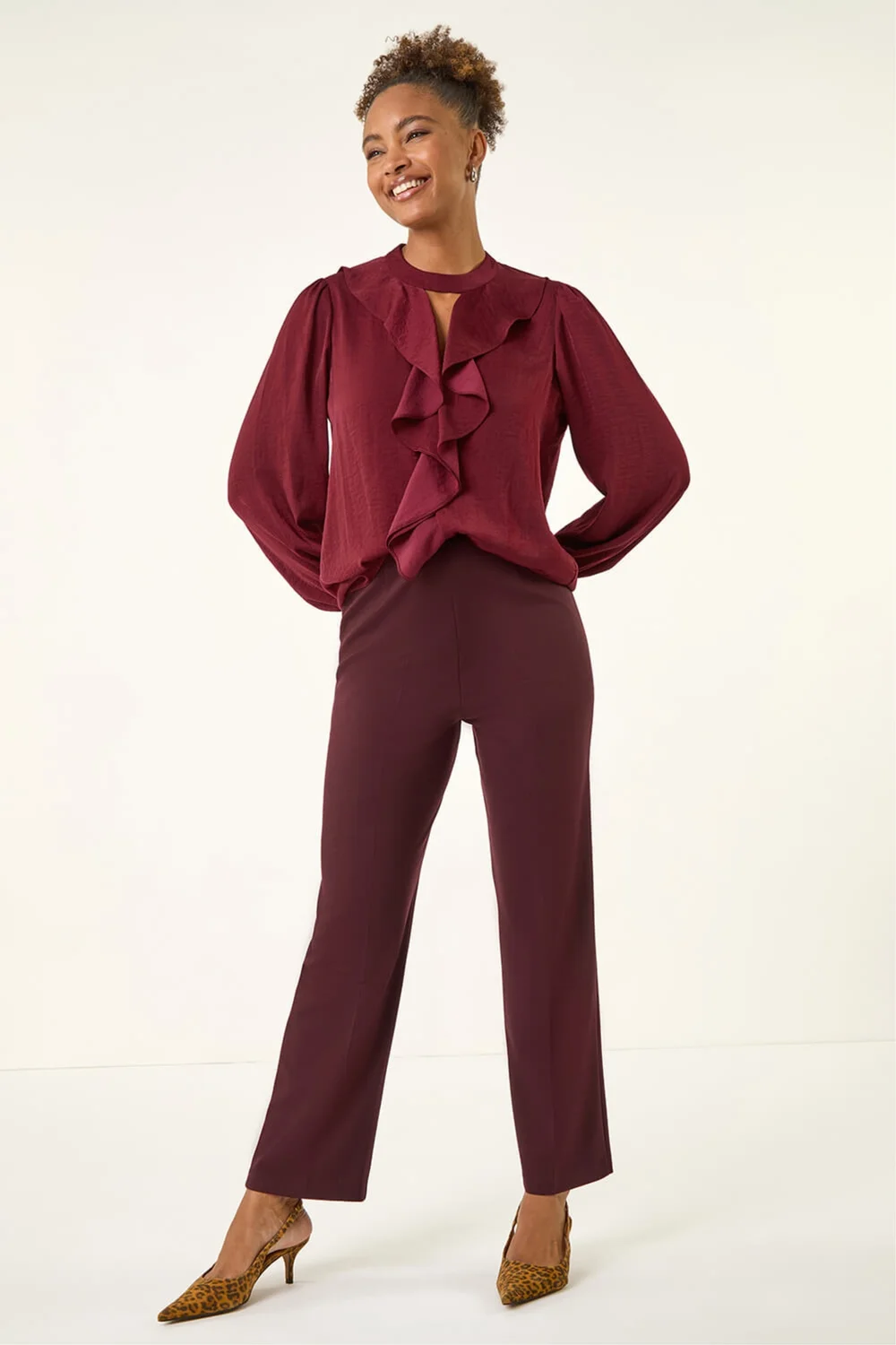 Roman Wine Straight Leg Ponte Trouser - 10 Image 2