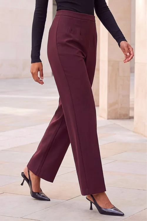 Roman Wine Straight Leg Ponte Trouser - 10 Image 1