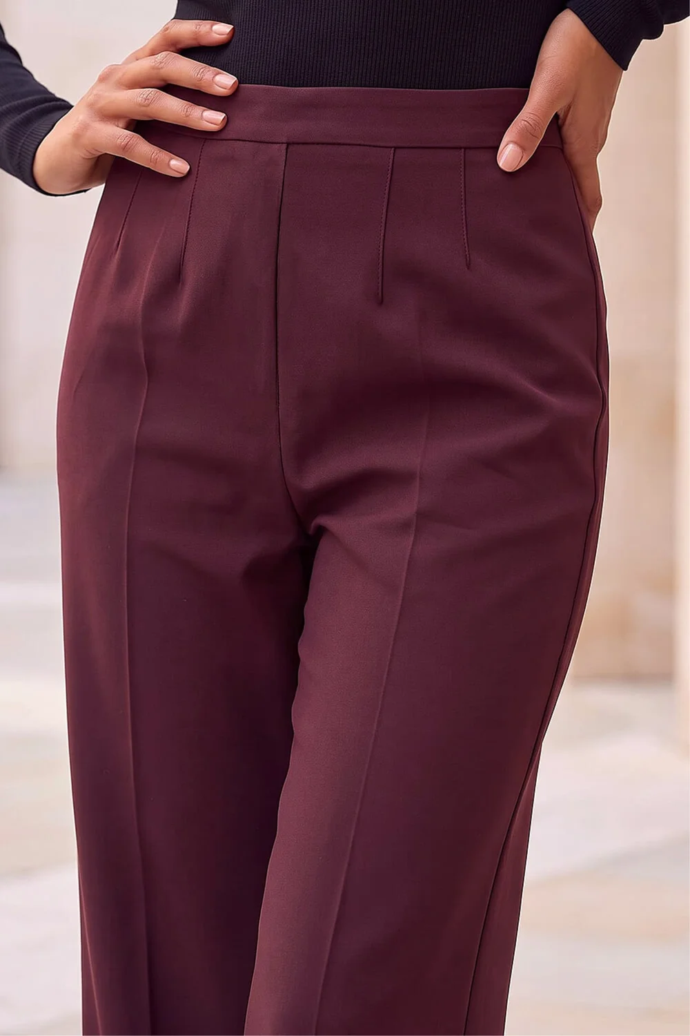 Roman Wine Straight Leg Ponte Trouser - 10 Image 4