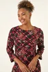 Roman Wine Floral Plaid Panel Shift Dress - 16 Image 4