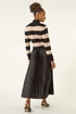 Roman Black Stripe Knit Pleated Dress - 16 Image 3