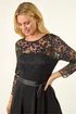 Roman Black Petite Lace Contrast Bodice Dress - 16 Image 1