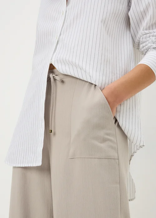 Taupe Full Length Clipper Trousers - Size 8 Image 3