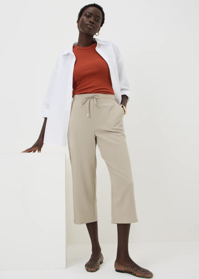 Taupe Cropped Clipper Trousers
