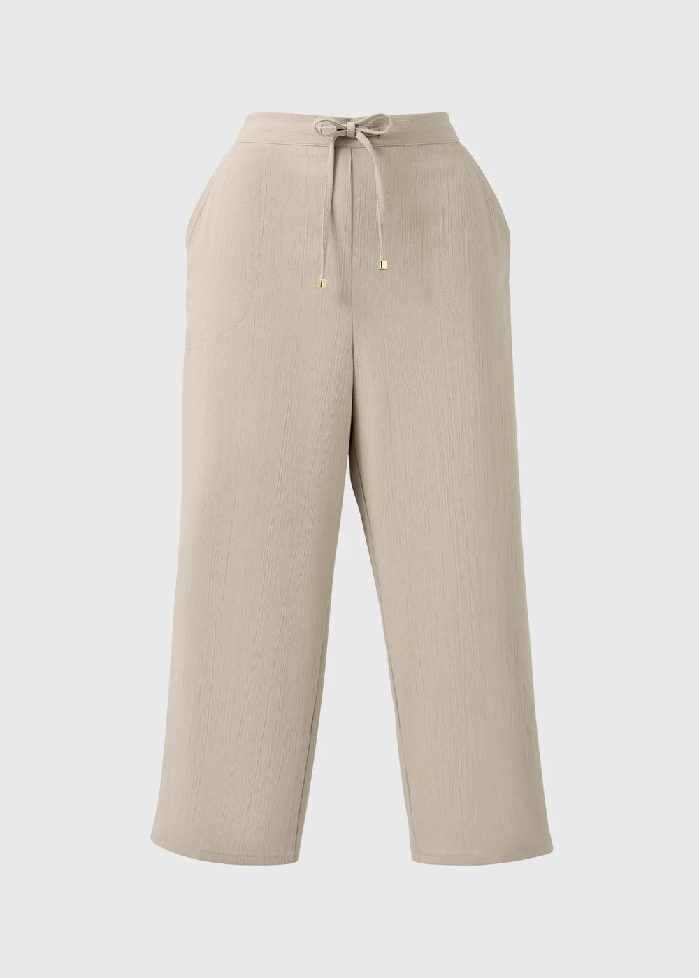 Taupe Cropped Clipper Trousers - Size 8 Image 1