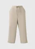 Taupe Cropped Clipper Trousers - Size 8 Image 1