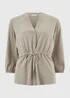 Taupe Waist Tie Shirt - Size 8 Image 4