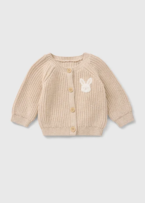 Baby Brown 3D Bunny Cardigan (Newborn-23mths) - Up to 1 Month Image 1