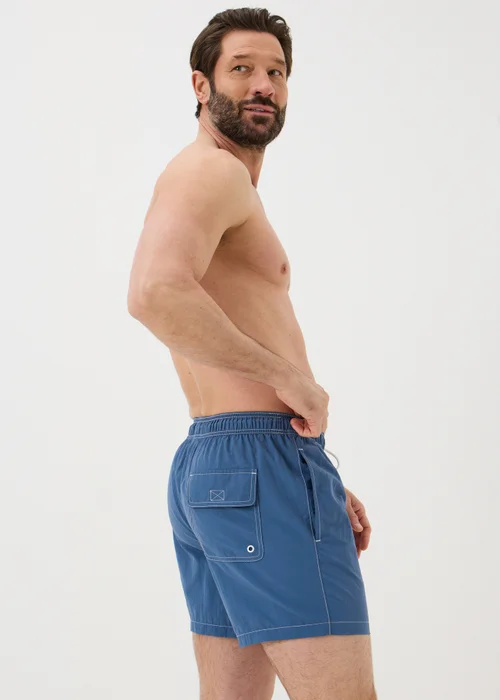 Blue Contrast Stitch Swim Shorts - 3XL Image 2