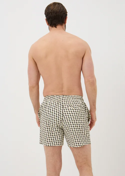 Yellow Geometric Textured Swim Shorts - 3XL Image 2