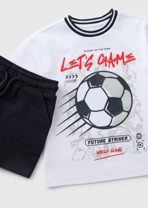 Boys White Football Top & Short Set (1-7yrs) - 1 to 1 half years Image 2