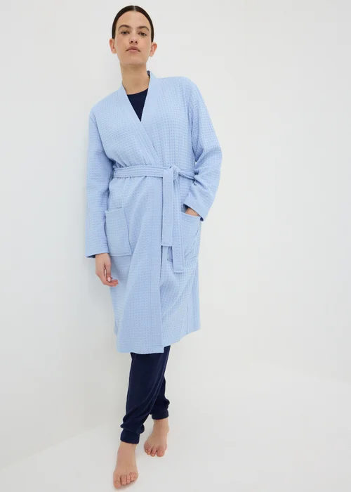 Blue Waffle Dressing Gown - Extra small Image 1
