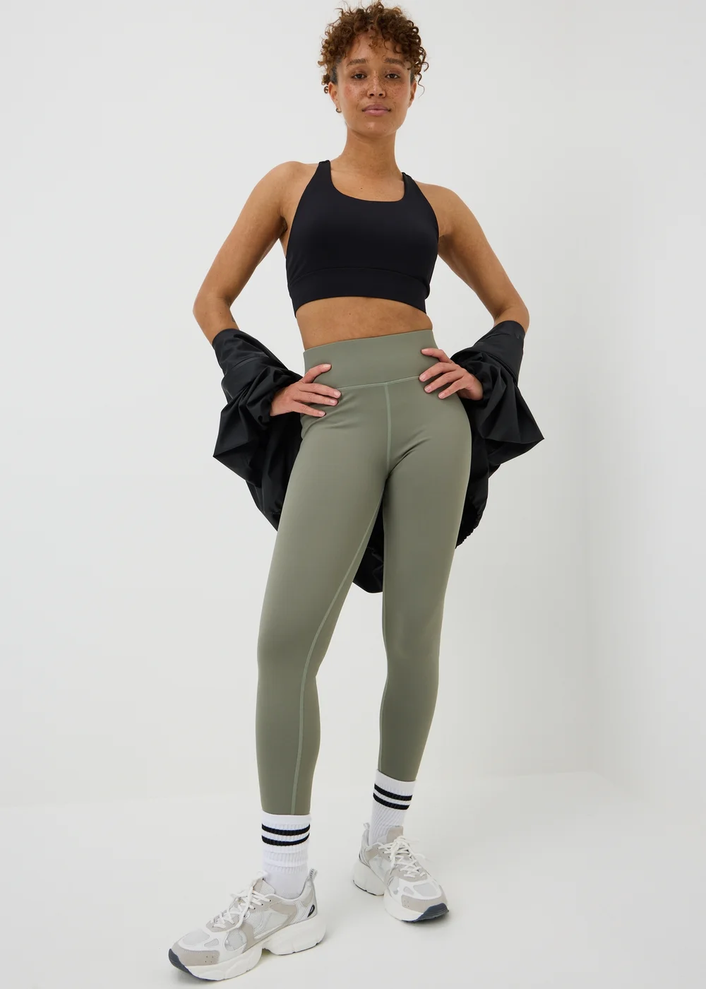 Souluxe Sage Green Long Length Gym Leggings - Size 6 Image 1